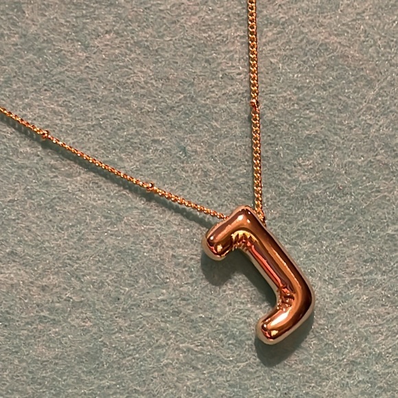 18 KT Gold Plated Bubble Initial All Letters Available Necklace New 17” - Picture 12 of 12